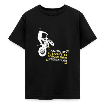 Trial - Trialsport - Moto Trial - Motorcycle Trial - Teenager T-Shirt - Schwarz - Vorne - AI Model Teenager Male light (155cm)
