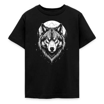Wolf Wald Wildnis Wildtiere - Teenager T-Shirt - Schwarz - Vorne - AI Model Teenager Male light (155cm)