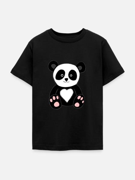 Süßer Panda - Teenager T-Shirt - Schwarz