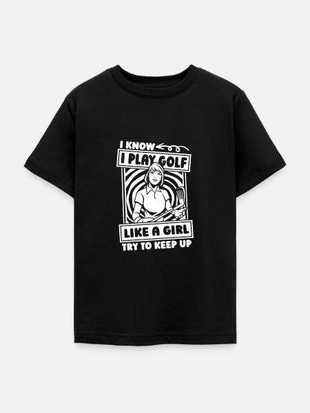 Golf Golfer Golfen - Teenager T-Shirt - Schwarz