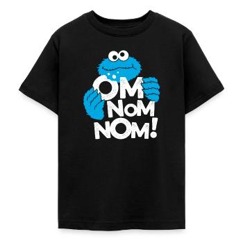 Sesamstraße Krümelmonster Om Nom Nom - Teenager T-Shirt - Schwarz - Vorne - AI Model Teenager Male light (155cm)
