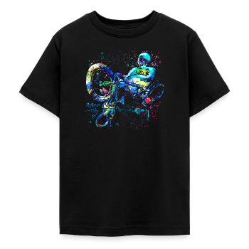 BMX Fahrrad Bike Rad - VTT - Mountainbike - Teenager T-Shirt - Schwarz - Vorne - AI Model Teenager Male light (155cm)