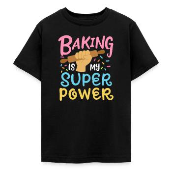 Baking Baker Rolling Pin - Teenage T-Shirt - black - Front - AI Model Teenager Male light (155cm)