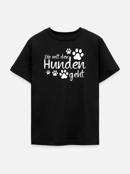Die mit den Hunden geht - Teenager T-Shirt - Schwarz