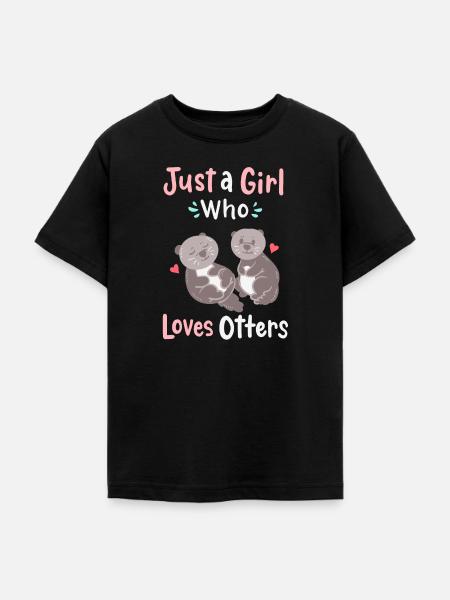 Otter Otter-Liebhaber - Teenager T-Shirt - Schwarz