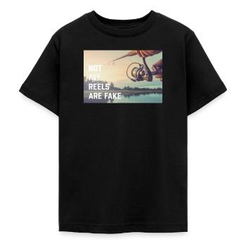 not all reels - Teenager T-Shirt - Schwarz - Vorne - AI Model Teenager Male light (155cm)