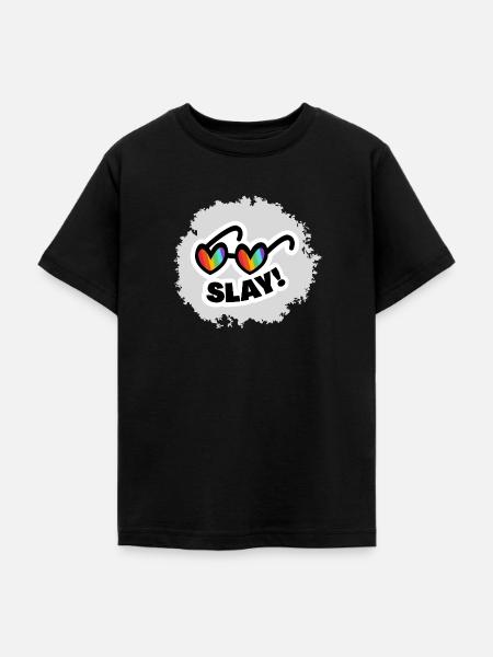 Regenbogenherz-Sonnenbrille SLAY - Teenager T-Shirt - Schwarz