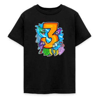 3 Geburtstag 3 Jahre alt mit Tier Motiv - drei - Teenager T-Shirt - Schwarz - Vorne - AI Model Teenager Male light (155cm)