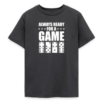 Domino game design - Teenage T-Shirt - dark grey - Front - AI Model Teenager Male light (155cm)