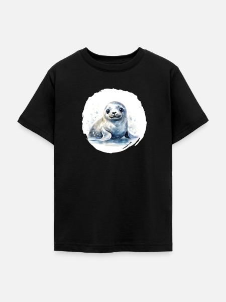 Robbe Aquarell - Teenager T-Shirt - Schwarz