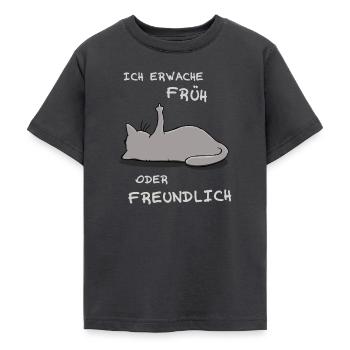 Je me lève tôt ou amical - T-shirt Ado - charbon - Devant - AI Model Teenager Male light (155cm)
