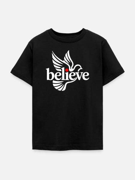 believe glaube - Teenager T-Shirt - Schwarz