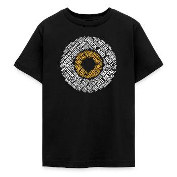 Typografische Vinyl-Schallplatte mit Hardcore-Musikstilen - Teenager T-Shirt - Schwarz - Vorne - AI Model Teenager Male light (155cm)