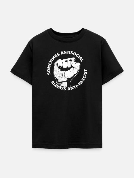 Manchmal asozial, immer antifaschistisch - Teenager T-Shirt - Schwarz