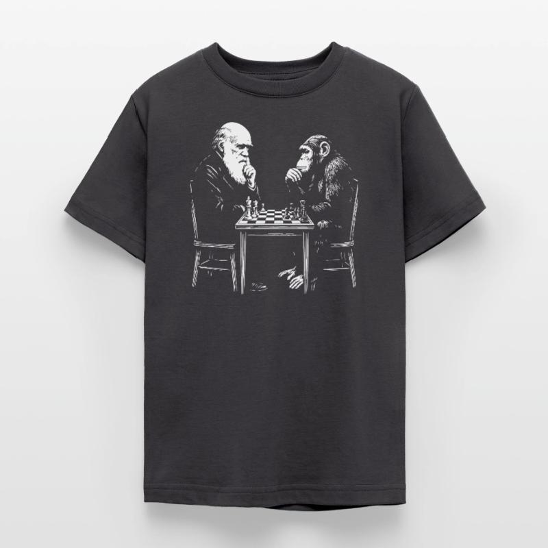 Darwin joue aux échecs avec un singe - Jeu d’évolution T-shirt Ado