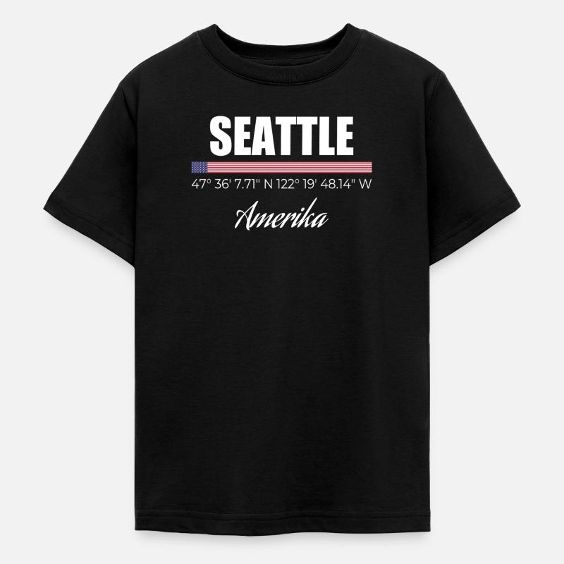 Seattle - T-shirt Ado - noir