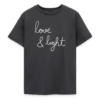 love & light - Teenage T-Shirt - dark grey - Front - AI Model Teenager Male light (155cm)