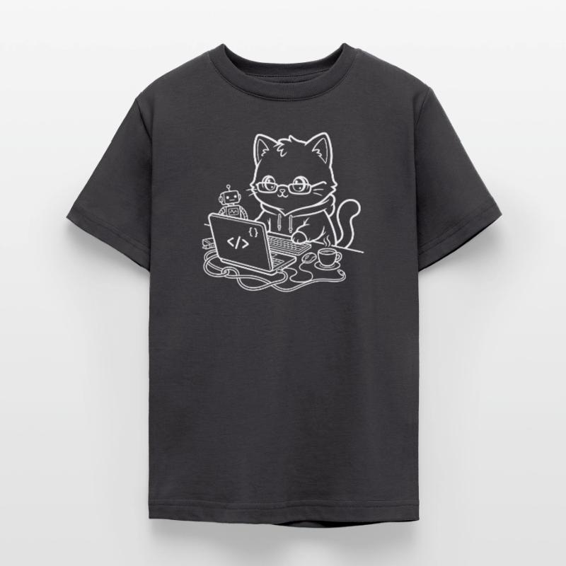 Coder Kawaii Katze Programmierer Teenager T-Shirt