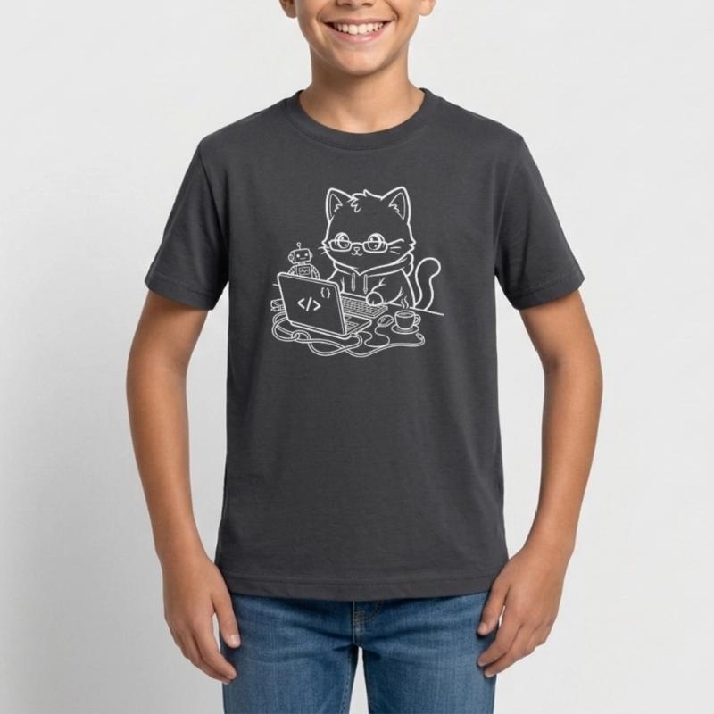 Coder Kawaii Katze Programmierer Teenager T-Shirt