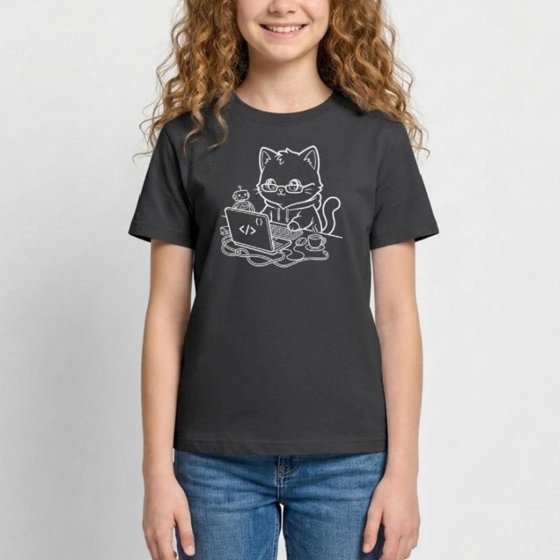 Coder Kawaii Katze Programmierer Teenager T-Shirt