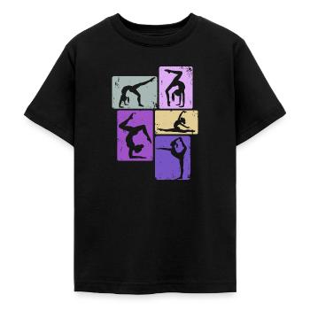 Turnerin Mädchen Gymnastik Turnen Akrobatik - Teenager T-Shirt - Schwarz - Vorne - AI Model Teenager Male light (155cm)