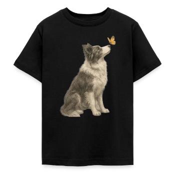 Australian Shepherd Hund Natur Illustration - Teenager T-Shirt - Schwarz - Vorne - AI Model Teenager Male light (155cm)