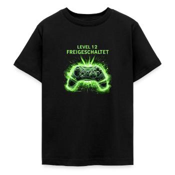 Gamer Geburtstag Shirt | Level 12 Geschenk Junge - Teenager T-Shirt - Schwarz - Vorne - AI Model Teenager Male light (155cm)