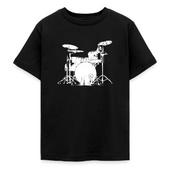 Schlagzeug Grafik - Teenager T-Shirt - Schwarz - Vorne - AI Model Teenager Male light (155cm)