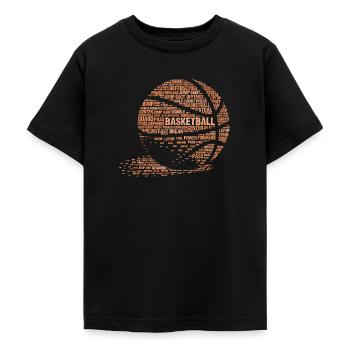 Basketball Typografie Kalligramm-Stil - Teenager T-Shirt - Schwarz - Vorne - AI Model Teenager Male light (155cm)