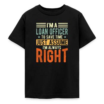Loan Officer - Teenage T-Shirt - black - Front - AI Model Teenager Male light (155cm)