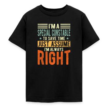 Special Policeman - Teenage T-Shirt - black - Front - AI Model Teenager Male light (155cm)