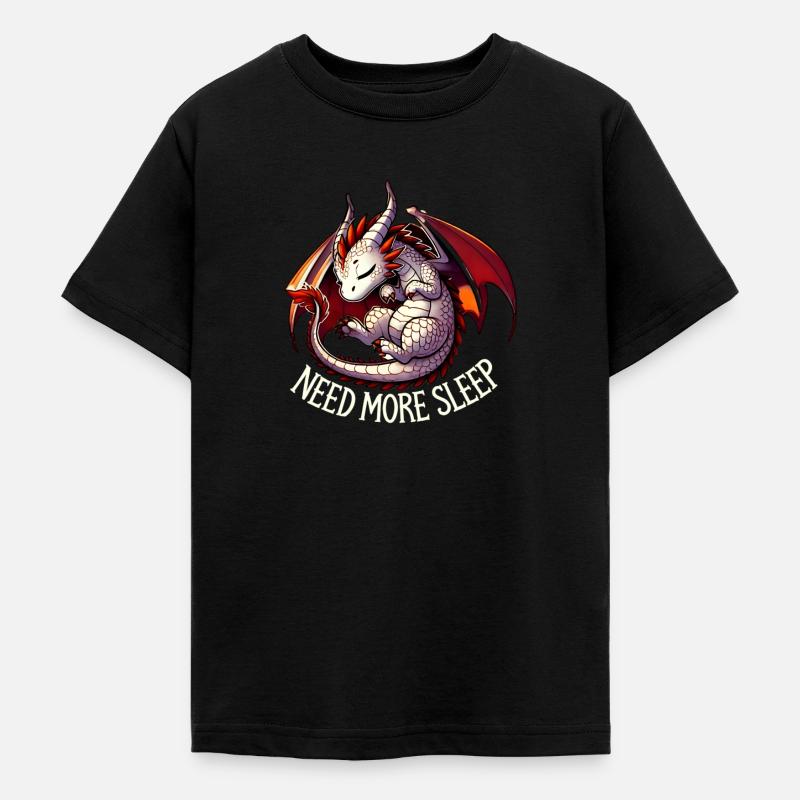 Besoin de plus de sommeil, conception de dragon drôle - T-shirt Ado - noir
