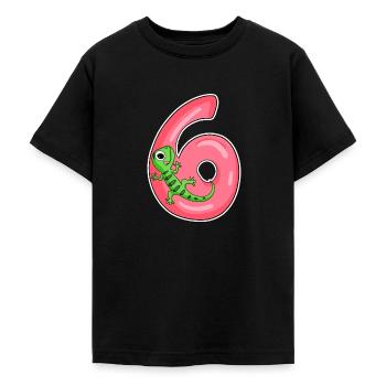 6 Jahre alt - 6. Geburtstag mit Tier Motiv - Teenager T-Shirt - Schwarz - Vorne - AI Model Teenager Male light (155cm)