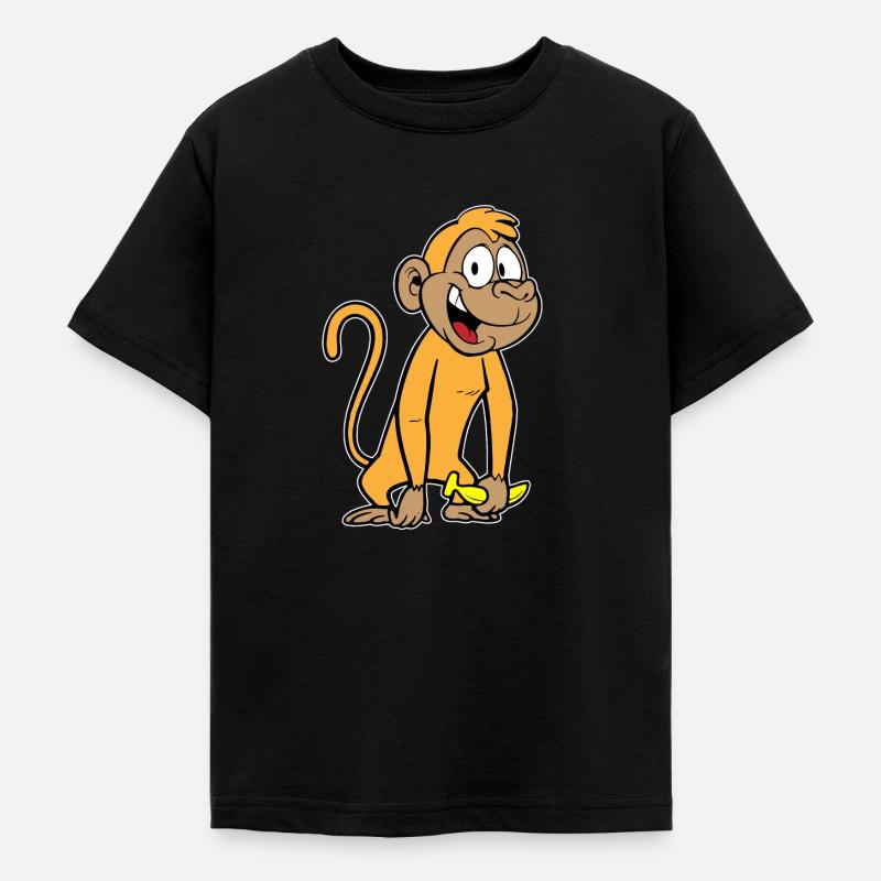 Singe à la banane - T-shirt Ado - noir