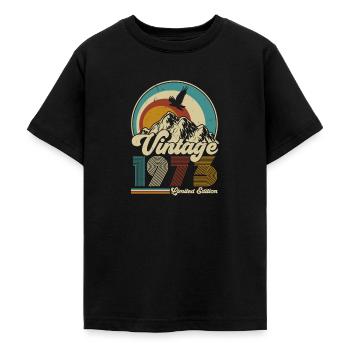 Vintage 1973 vintage retro adler grunge - Teenage T-Shirt - black - Front - AI Model Teenager Male light (155cm)