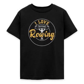 I Love Rowing - Gym - Teenage T-Shirt - black - Front - AI Model Teenager Male light (155cm)