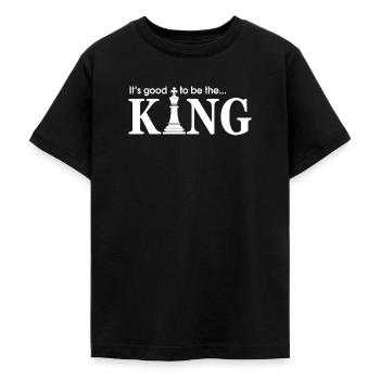 Jeu Echec Damier Roi Citation Humour - T-shirt Ado - noir - Devant - AI Model Teenager Male light (155cm)