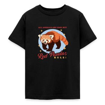 Rød Panda Røde Pandaer Rød Panda Gave - Teenager-T-shirt - sort - Foran - AI Model Teenager Male light (155cm)
