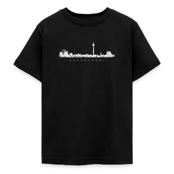 Die Skyline von Düsseldorf (Vintage/Weiß) - Teenager T-Shirt - Schwarz - Vorne - AI Model Teenager Male light (155cm)