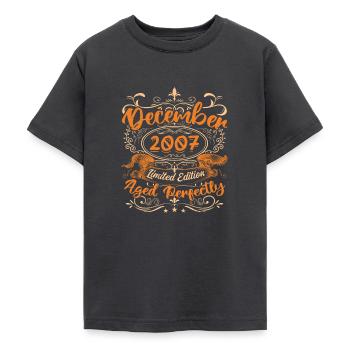December 2007 | Limited Edition - Teenage T-Shirt - dark grey - Front - AI Model Teenager Male light (155cm)