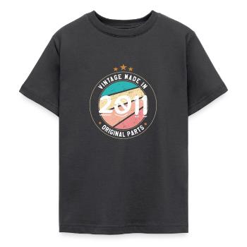 Geburtstagsgeschenk 2011 Frauen | Jahrgang 2011 - Teenager T-Shirt - Dunkelgrau - Vorne - AI Model Teenager Male light (155cm)
