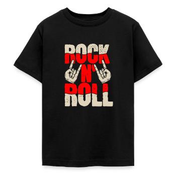 Rock n roll - Teenage T-Shirt - black - Front - AI Model Teenager Male light (155cm)