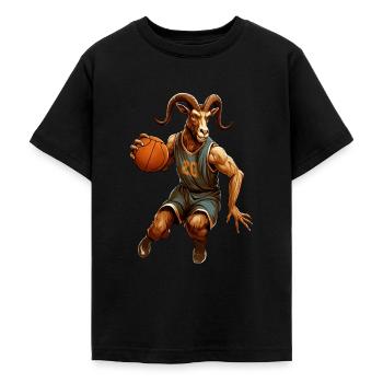 Basketball Ziege - Teenager T-Shirt - Schwarz - Vorne - AI Model Teenager Male light (155cm)