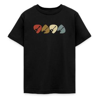 Retro Vintage Gitarre Plektrum Spieler - Teenager T-Shirt - Schwarz - Vorne - AI Model Teenager Male light (155cm)