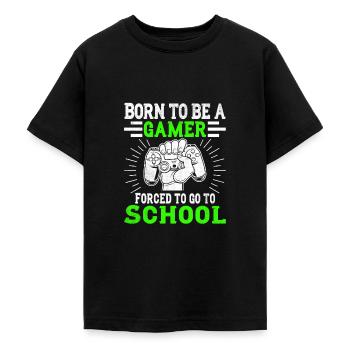 Gaming - Gamer - Computer Games - Video Games - Teenage T-Shirt - black - Front - AI Model Teenager Male light (155cm)