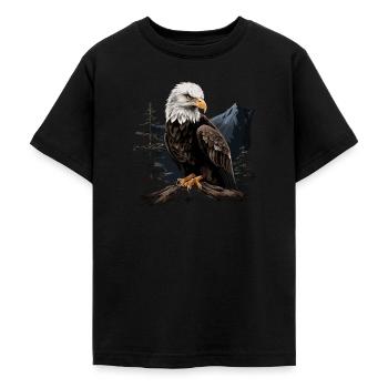Weißkopfseeadler Adler Vogel Tier Wald - Teenager T-Shirt - Schwarz - Vorne - AI Model Teenager Male light (155cm)