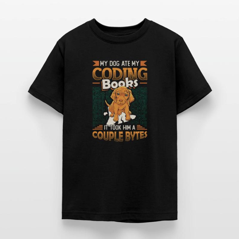 Hund Bytes Code Computer Witz Programmierung Teenager T-Shirt