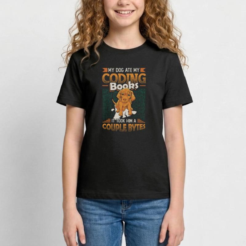 Hund Bytes Code Computer Witz Programmierung Teenager T-Shirt