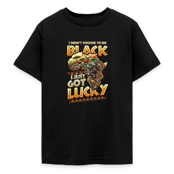 African American Black History - Teenage T-Shirt - black - Front - AI Model Teenager Male light (155cm)