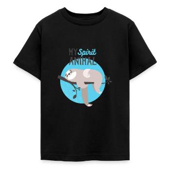 MY spirit animal- Faultier faul Tier Spaß - Teenager T-Shirt - Schwarz - Vorne - AI Model Teenager Male light (155cm)